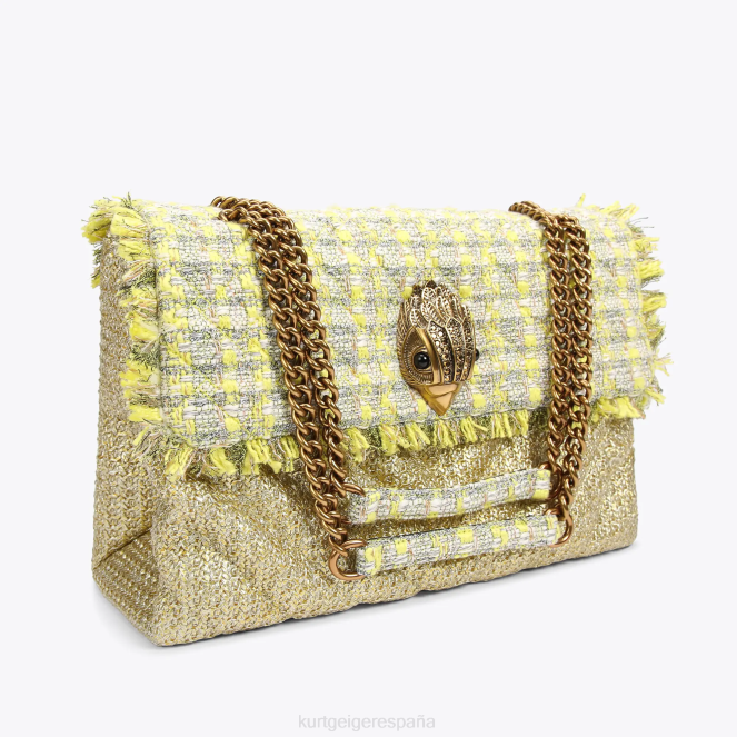 Kurt Geiger mujer londres rafia xxl kensington 2LPR81 | bolsas amarillo